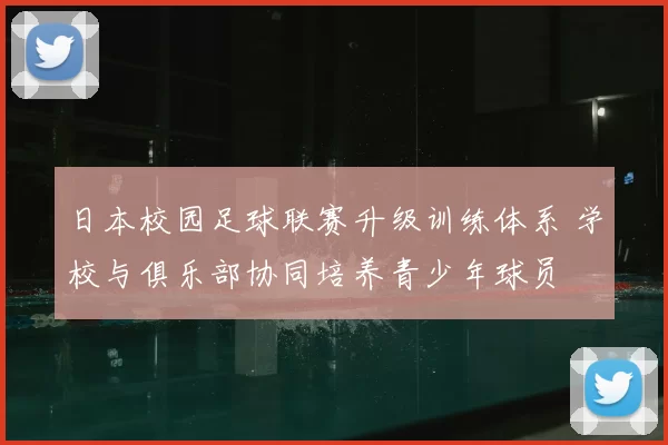 日本校园足球联赛升级训练体系 学校与俱乐部协同培养青少年球员